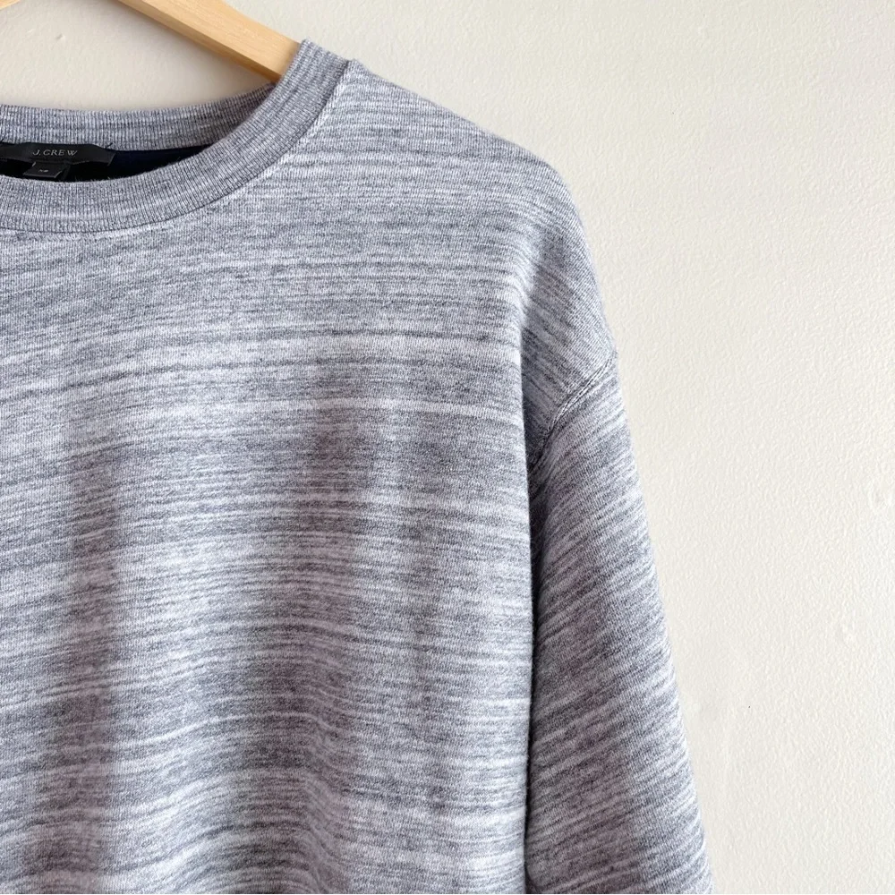J.Crew Fleece-Lined Crewneck Sweatshirt in Heather Grey‎ Marble, Size XS